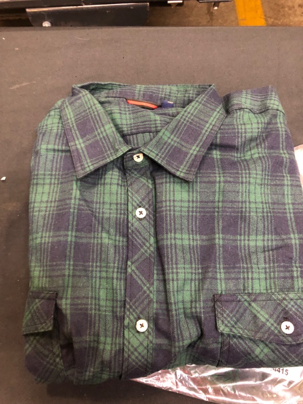 Photo 4 of Men's Slim-Fit Long-Sleeve Brushed Flannel Shirt. Size 5XL