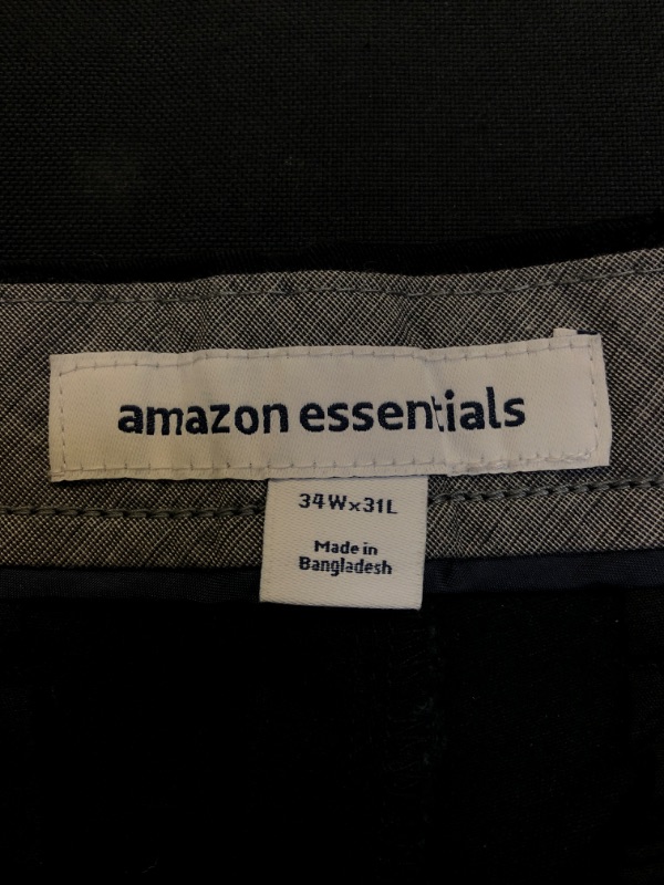 Photo 5 of Amazon Essentials Men's Slim-Fit Casual Stretch Khaki Pant. SIZE 34X31
