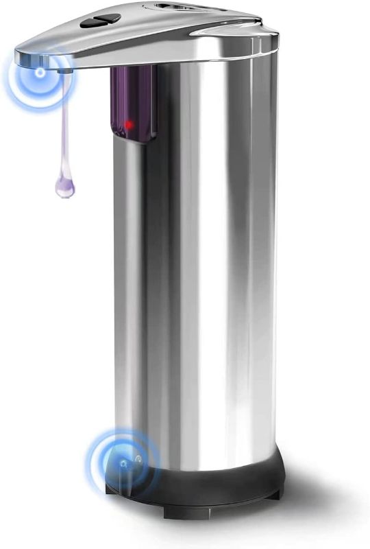 Photo 1 of Automatic Soap Dispenser/ Touchless Automatic Hand Sanitizer Dispenser, Equipped Upgraded Waterproof Base, 2 Smart Sensors, Stainless Steel for Kitchen & Bathroom & Hotel
