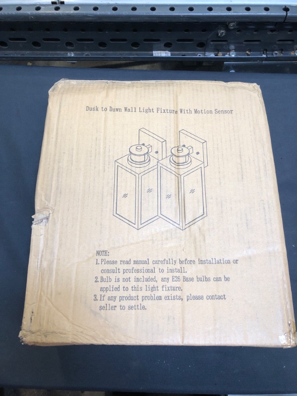 Photo 2 of 2-Pack Motion Sensor Outdoor Lights, Upgrade Dusk to Dawn Wall Mount Light Fixtures, Motion Sensor Wall Lights for Outside House Porch Garage, Exterior Black Wall Lanterns Sconce with Clear Glass
