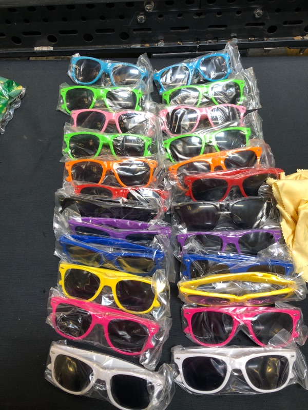 Photo 2 of Kids Sunglasses Bulk 24 Pack,Kids Sunglasses Party Favors, Neon Sunglasses bulk with UV Protection for Kids, Boys and GirlsAge 3-12, Beach Pool Party Favors,Graduation Party, Birthday Party SuppliesGraduation Party, Birthday Party Supplies
