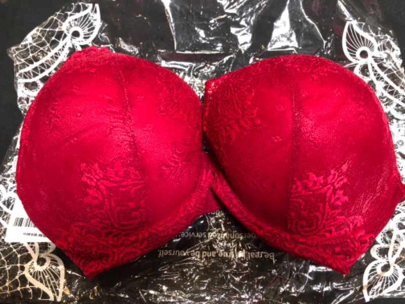 Photo 1 of Vgplay Super Push Up Sexy Lace Plunge Bra Comfort Thick Padded Underwire Bralette for Women Plus Size Add 2 Cup
SIZE 40D