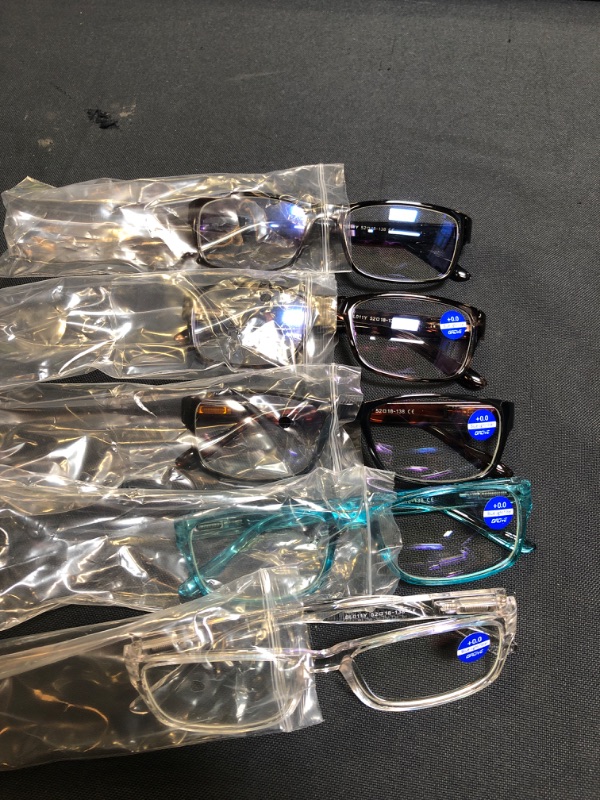 Photo 3 of CCVOO 5 Pack Reading Glasses Blue Light Blocking NO MAGNIGATION 
