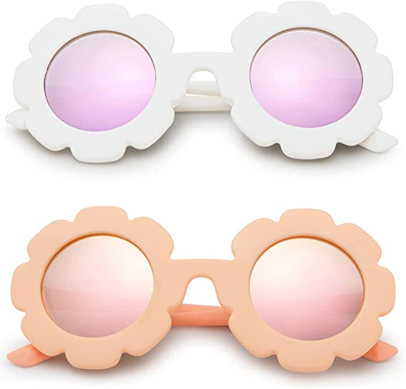 Photo 1 of Sunglasses for Kids Round Flower Polarized  Sunglasses Cute Shades UV 400 Protection Girls Boys
