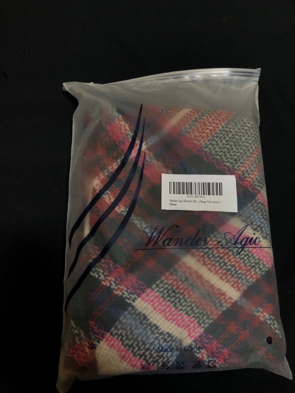 Photo 2 of Wander Agio Womens Warm Long Shawl Winter Wraps Large Scarves Knit Cashmere Feel Plaid Triangle Scarf
