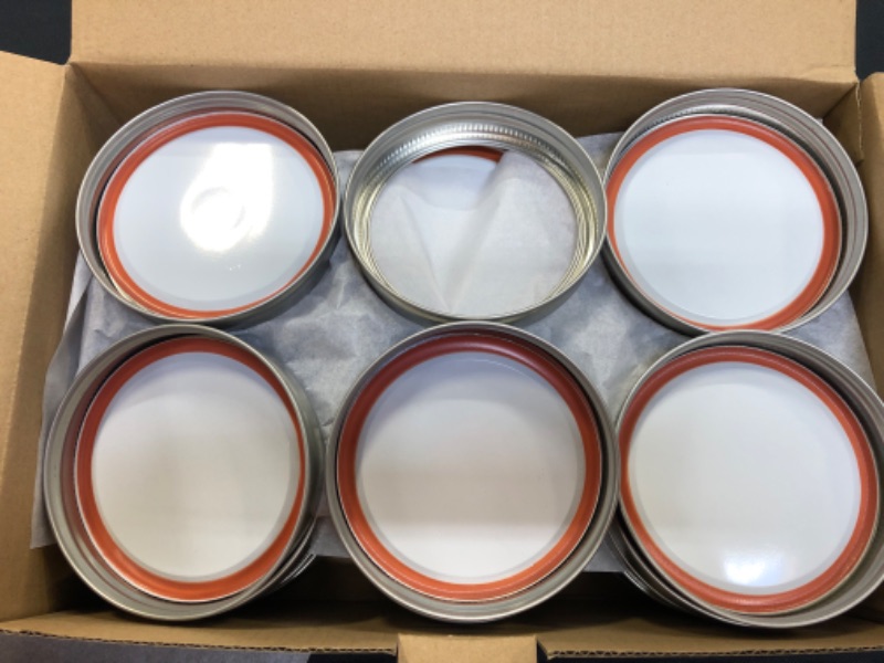 Photo 3 of 36 Pack Wide Mouth Canning Lids and Rings - SGAOFIEE Mason Jar Lids & Rings/Bands Set for Wide Mouth Canning, Split-Type & Leak Proof Lids with Silicone Seals for Ball, Kerr Jars (86 mm, Sliver)
