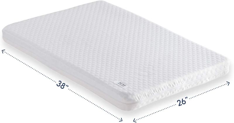 Photo 1 of hiccapop Pack and Play Pad [Dual Sided] w/Firm Side (for Babies) & Soft Memory Foam Side (for Toddlers) | Memory Foam Play Yard Pad | Playard Pad Foam for Pack and Play Fits (38"x26")
