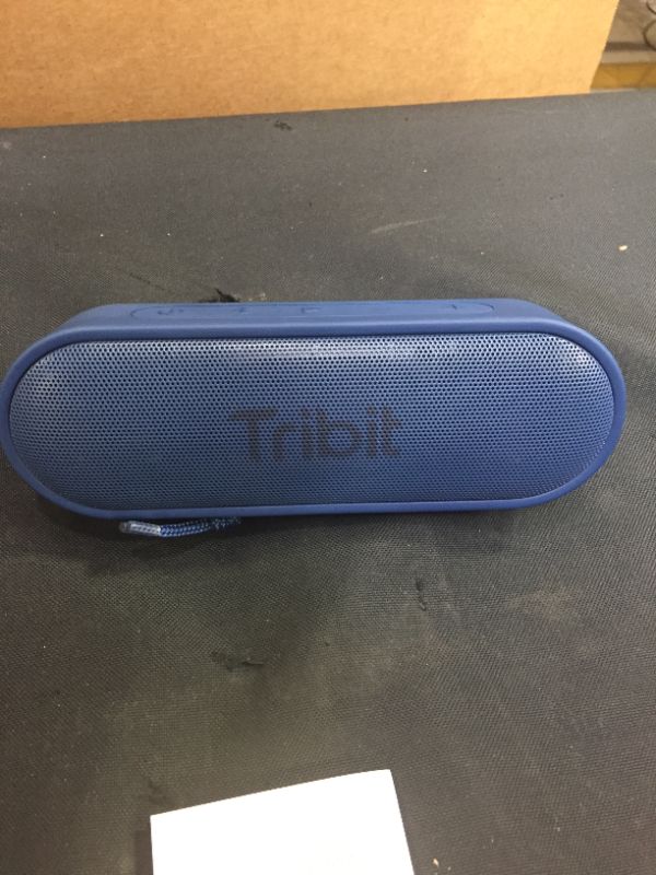 Photo 2 of Tribit XSound Go Bluetooth Speaker with 16W Loud Sound & Rich Bass, 24H Playtime, IPX7 Waterproof, Wireless Stereo Pairing, USB-C, Portable Wireless Speaker for Home, Outdoors, Travel (Blue)
