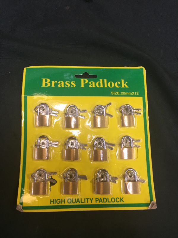 Photo 2 of 12 Pack Small Locks with Keys, Mini Padlocks for Luggage, Backpacks, Gym Bags, Jewelry Box, Diaries (Gold)
