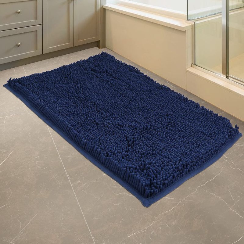 Photo 1 of Bathroom Rugs, Luxury Chenille Bath Mat, Extra Soft and Absorbent Bath Rugs, Bath Mats for Bathroom Non Slip, Machine Washable, Thick Plush Carpet for Indoor and Bathroom Floor, 32"x20" Navy
