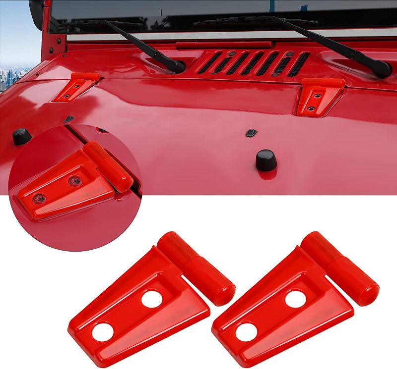 Photo 1 of 2PCS Hood Hinge Cover Trim Accessories for Jeep Wrangler 2018-2021 and Gladiator jt 2020-2021