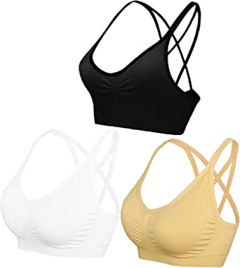 Photo 1 of AKAMC Sports Bra for Women,Criss-Cross Back Padded Strappy Sports Bras Medium Support Yoga Bra with Removable Cups
XXL