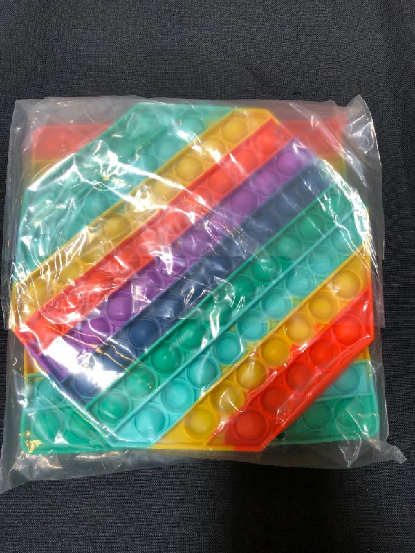 Photo 2 of 2 Packs Jumbo Toy for Kids Adult, Giant Huge Large Mega Big Press Pop Poppop Poop Popper Po it Sensory Austim Anxiety ADHD Stress Relie Game Square Octagon Tie dye Rainbow
