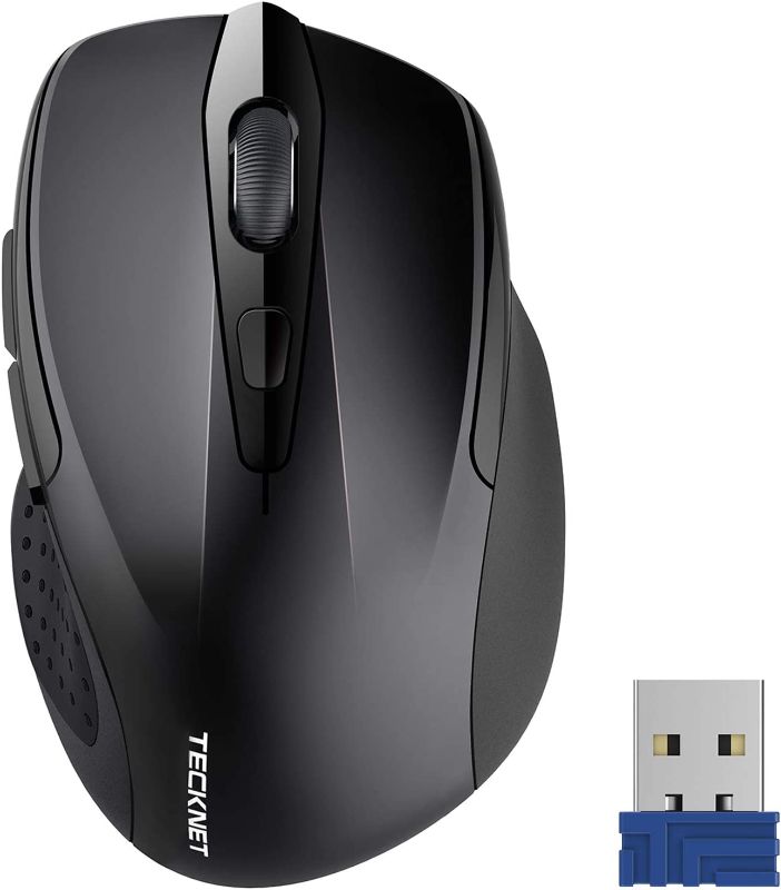 Photo 1 of Wireless Mouse, TECKNET Pro 2.4G Ergonomic Wireless Optical Mouse with USB Nano Receiver for Laptop,PC,Computer,Chromebook,Notebook,6 Buttons,24 Months Battery Life, 2600 DPI, 5 Adjustment Levels
