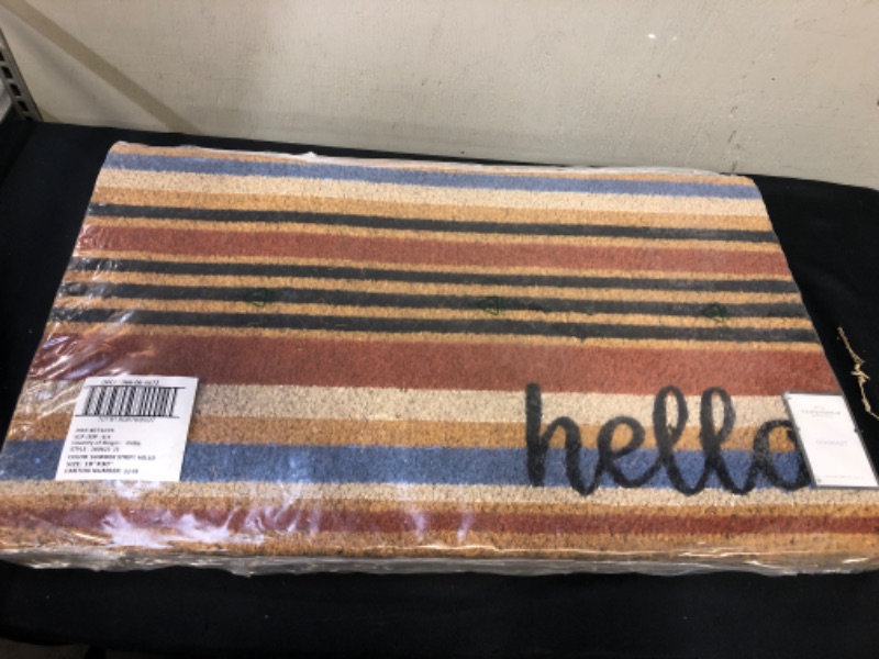 Photo 2 of 1'6"x2'6" Hello Striped Doormat - Threshold™. PACK OF 4 

