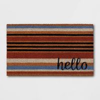 Photo 1 of 1'6"x2'6" Hello Striped Doormat - Threshold™. PACK OF 4 

