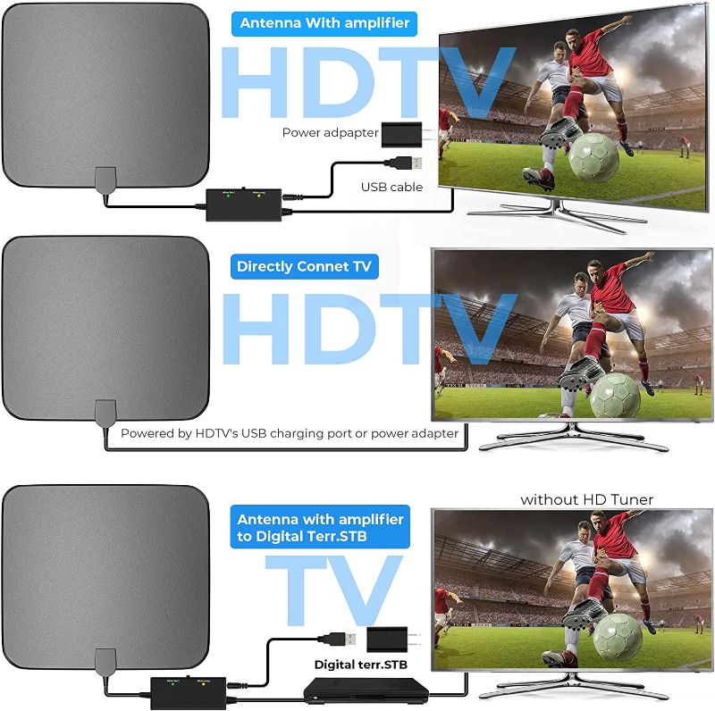 Photo 1 of Digital HDTV Antenna 320 Mile Long Range, Indoor Outdoor Antenna Support 4K 1080p Fire TV and All Television Smart TV Antenna for Local Channels HD Antenna with Amplifier Signal Booster