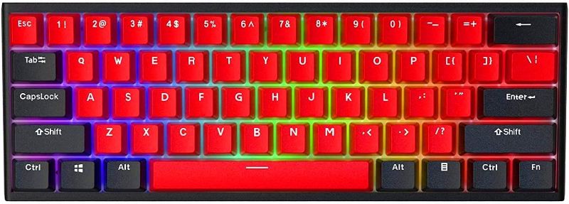 Photo 1 of BOYI Wired 60% Mechanical Gaming Keyboard,Mini RGB Cherry MX Switch PBT Keycaps NKRO Programmable Type-C Keyboard for Gaming and Working (Black Red Rose Color,Cherry MX Red Switch)--- factory sealed --- 
