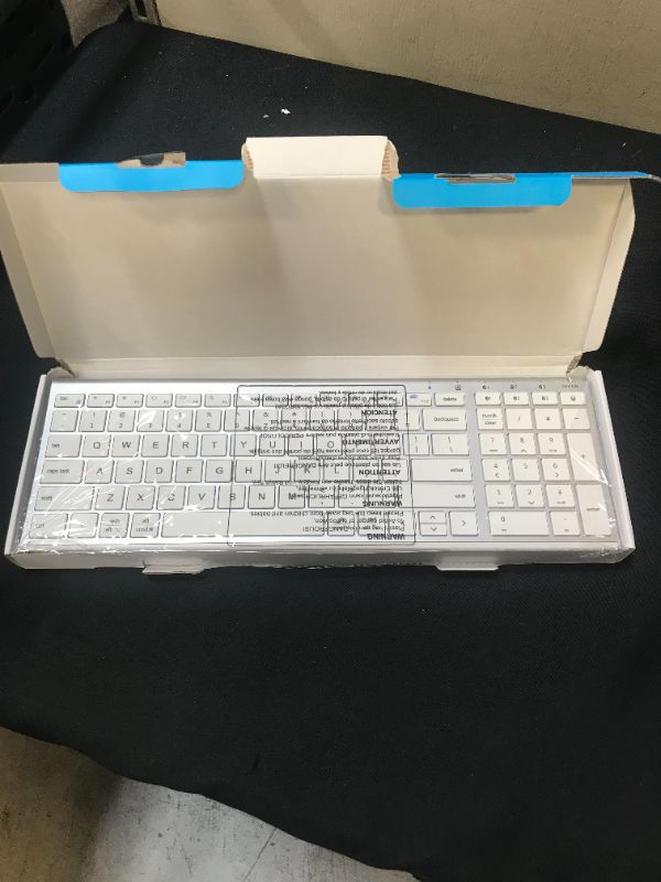 Photo 1 of iClever BK10 Bluetooth Keyboard, Multi Device Keyboard Rechargeable Bluetooth 5.1 with Number Pad Ergonomic Design Full Size Stable Connection Keyboard for iPad, iPhone, Mac, iOS, Android, Windows
