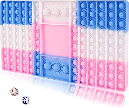 Photo 1 of Jumbo Pop Game Chess Board It with Dice, Big Huge Mega Large Gaint Push it Bubble Sensory Toys Pops Toy Valentine Gifts for Kids Tie dye

