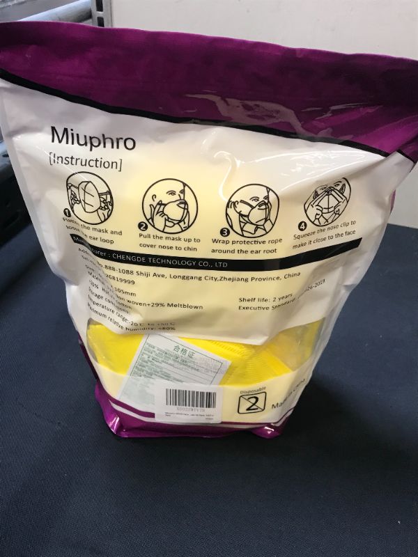 Photo 3 of Miuphro KN95 Face Mask, 5-Layer Design Cup Dust Safety KN95 Masks 50 Pack, Yellow

