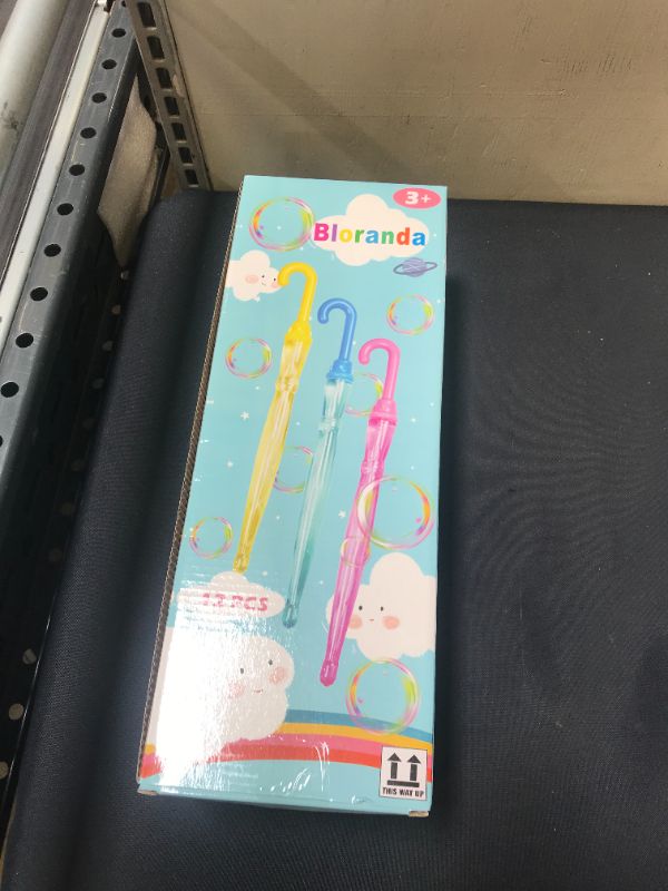 Photo 2 of Bloranda 12 Pack 15'' Bubble Wands Bulk - Large Bubble Wand | Umbrella Big Bubble Wand 3 Colors Bubble Wand Party Favors Summer Toys Outdoor Play Toys Birthday Party
