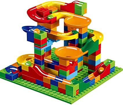 Photo 1 of Marble Run Building Blocks, Toy Bricks Set Kids Race Track Compatible with All Major Brands Bulk Bricks .Compatible with All Major Brands Building Brick Gift for Kids Boys Girls-10
