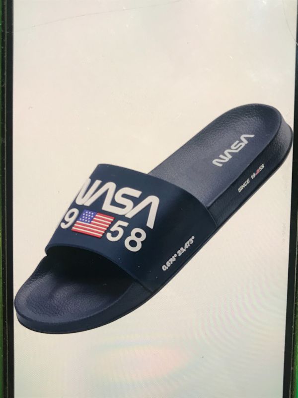 Photo 1 of NASA MENS SLIDE SANDAL COMFORT LIGHTWEIGHT BEACH SLIDES BLUE 
SIZE 13