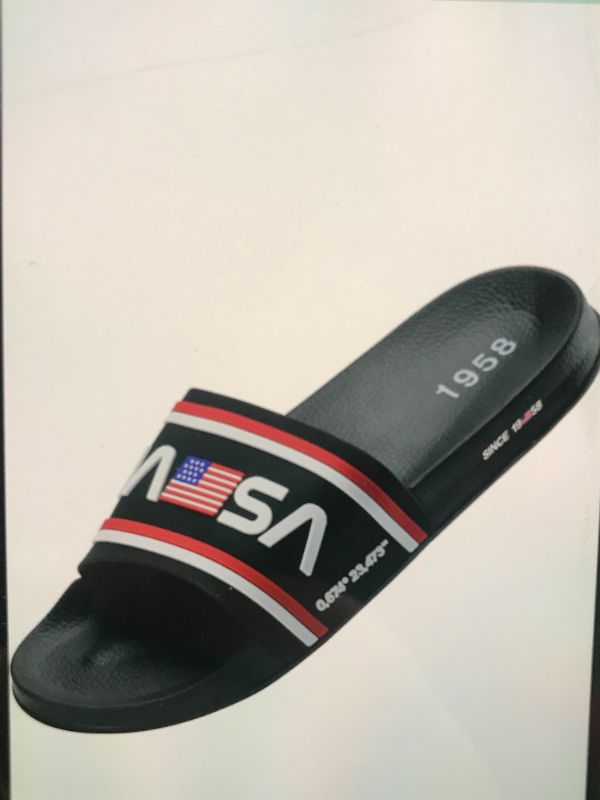 Photo 1 of NASA MENS SLIDE SANDAL COMFORT LIGHTWEIGHT BEACH SLIDES STRIPE
SIZE 13