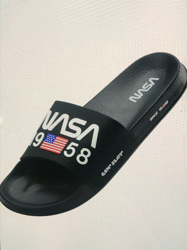 Photo 1 of NASA WOMENS SLIDE SANDAL BLACK SIZE WOMEN 8/MEN 6