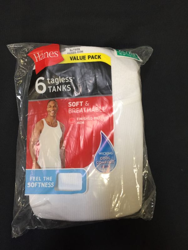 Photo 2 of Hanes Men's White Tagless Comfortsoft A-Shirt, XL - 6 pack