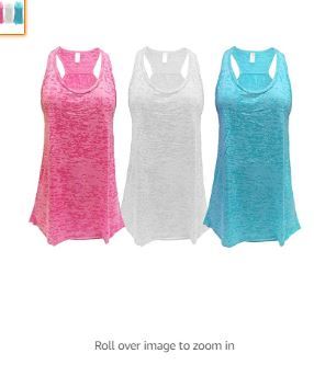 Photo 1 of Epic MMA Gear Flowy Racerback Tank Top, Regular and Size-3XL Plus Sizes Pack of 3 Color Pink- White -Blue 