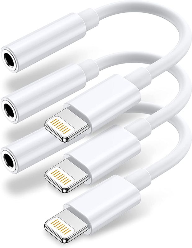 Photo 1 of [3 Pack] Lightning to 3.5 mm Headphone Jack Adapter?Apple MFi Certified iPhone to 3.5mm Jack Earphone Audio Jack Aux Accessories Compatible with iPhone 13/12/XS/Max/X 8 7/iPad,Support All iOS System