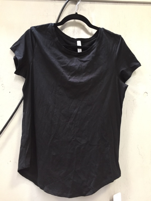 Photo 2 of CRZ YOGA Women's Pima Cotton Short Sleeve Workout Shirt Yoga T-Shirt Athletic Tee Top Size-S Color- Black 
---Open Packet--- Never been used---