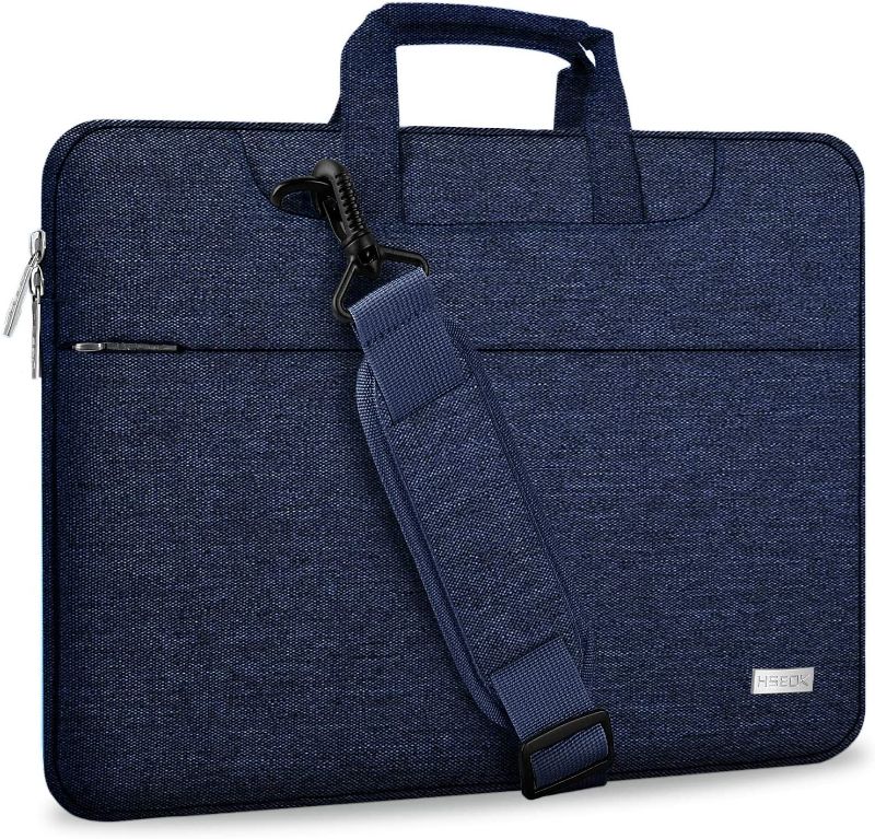 Photo 1 of  Hseok Laptop Shoulder Bag 13 13.3 13.5 Inch Briefcase, Compatible 13.3 MacBook Air/Pro, XPS 13, Surface Book 13.5" Spill-Resistant Handbag with Shoulder Strap for Most 13"-13.5" Notebook, Dark Blue --- factory sealed, open for photos ---- 
