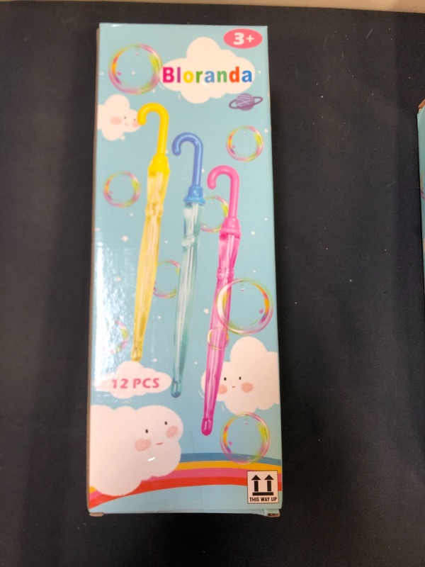 Photo 2 of Bloranda 12 Pack 15'' Bubble Wands Bulk - Large Bubble Wand | Umbrella Big Bubble Wand 3 Colors Bubble Wand Party Favors Summer Toys Outdoor Play Toys Birthday Party