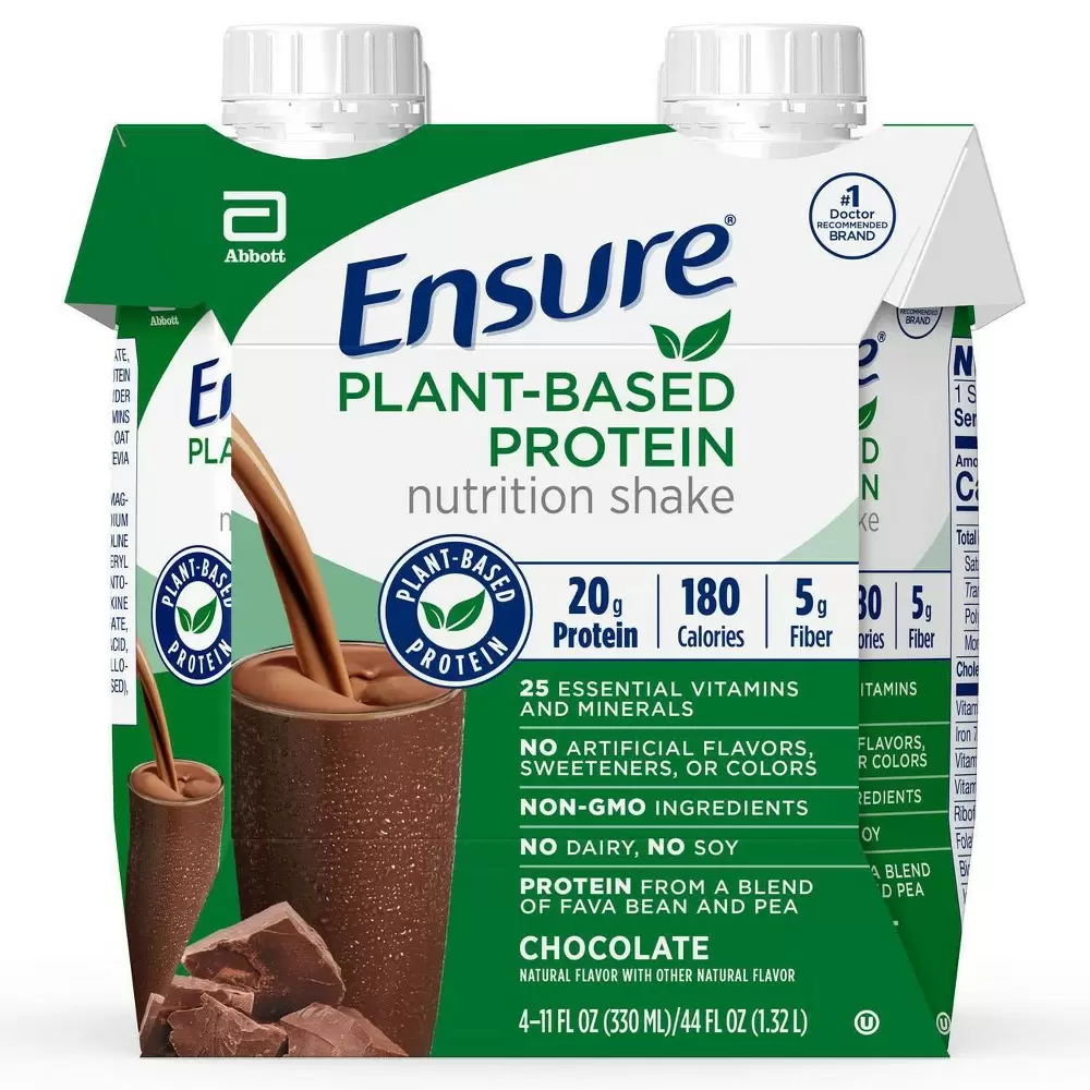 Photo 1 of  Ensure Plant-Based Protein Shake - Chocolate - 12 ct/ 44 fl oz BB 08-01-2023