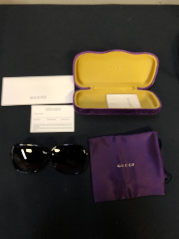 Photo 9 of Gucci GG0544S 001 Black GG0544S Square Sunglasses Lens Category 2 Size 57mm