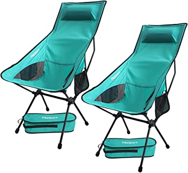 Photo 1 of 2 Pack Portable Camping Chairs Long Back Lightweight Backpacking Chair Compact & Heavy Duty for Camp, Backpack, Hiking, Beach, Picnic, with Carry Bag
