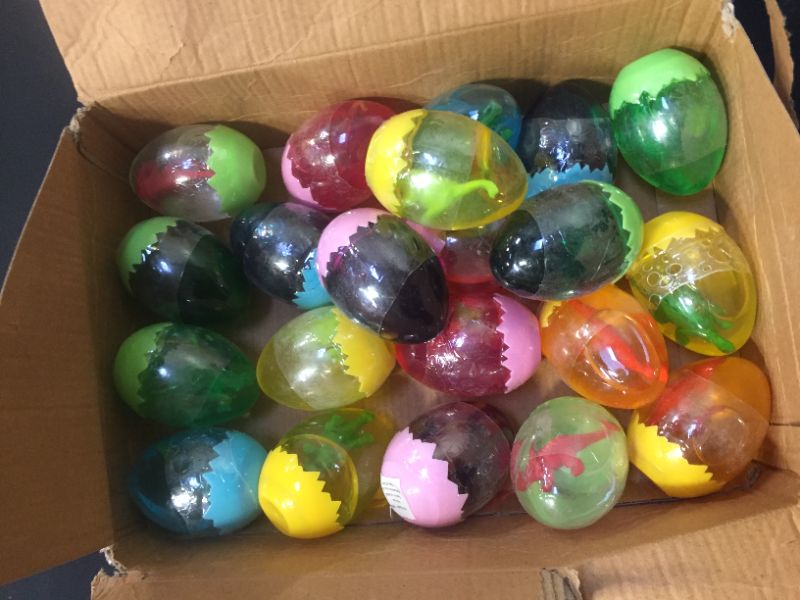 Photo 1 of 24 pcs prefilled Easter eggs with slime and dinosaur toys 