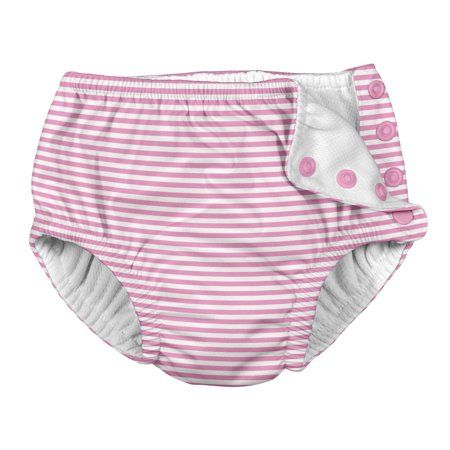 Photo 1 of I Play. by Green Sprouts Size 3T Stripe Snap Reusable Swim Diaper in Pink
Size: 3T
