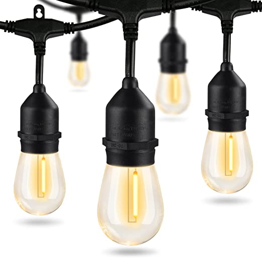 Photo 1 of Aialun 96FT LED Outdoor String Lights,Shatterproof Patio Backyard, Upgrade 2200K Warm Light Ambience,Commercial Grade Weatherproof Outdoor Lights,Heavy-Duty Decorative