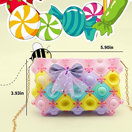 Photo 3 of SUYPAS Pop DIY Purse Bags - Pop Bubble Purse DIY it Lovely Sensory Silicone Color Pop Puzzle Pop Shoulder Bag, Purse