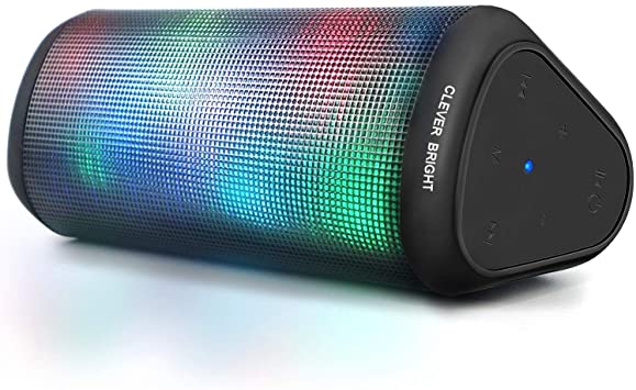 Photo 1 of CLEVER BRIGHT Portable Wireless Bluetooth Speakers 7 LED Lights Patterns Wireless Speaker V5.0 Hi-Fi Bass Powerful Sound Built-in Microphone, HandsFree, Audio-Auxiliary,Best Gifts Bluetooth Speaker
