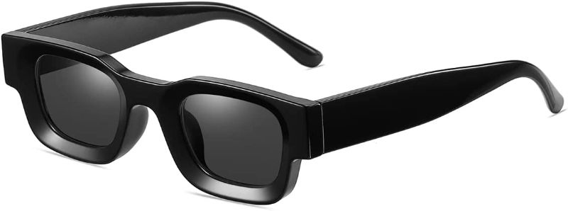 Photo 1 of GLEYEMOR Polarized Rectangle Sunglasses for Men Women Chunky Square Thick Frame Glasses (Black/Grey)
