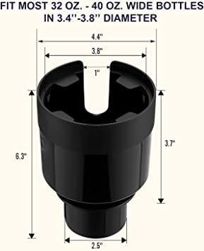 Photo 1 of 2 Pack Car Cup Holder Expander Organizer Adjustable Base, Compatible with Yeti 20/26/30 oz, Compatible with Hydro Flasks 32/40oz, Other Bottles in 3.4"-3.8" (Black)
