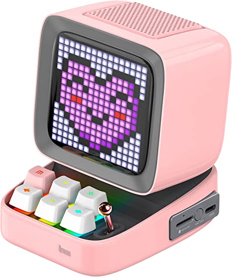 Photo 1 of Divoom Ditoo Retro Pixel Art Game Bluetooth Speaker with LED App Controlled Front Screen (Pink)
