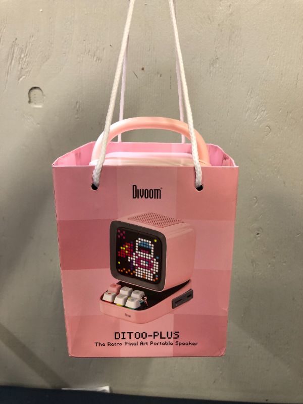 Photo 3 of Divoom Ditoo Retro Pixel Art Game Bluetooth Speaker with LED App Controlled Front Screen (Pink)
