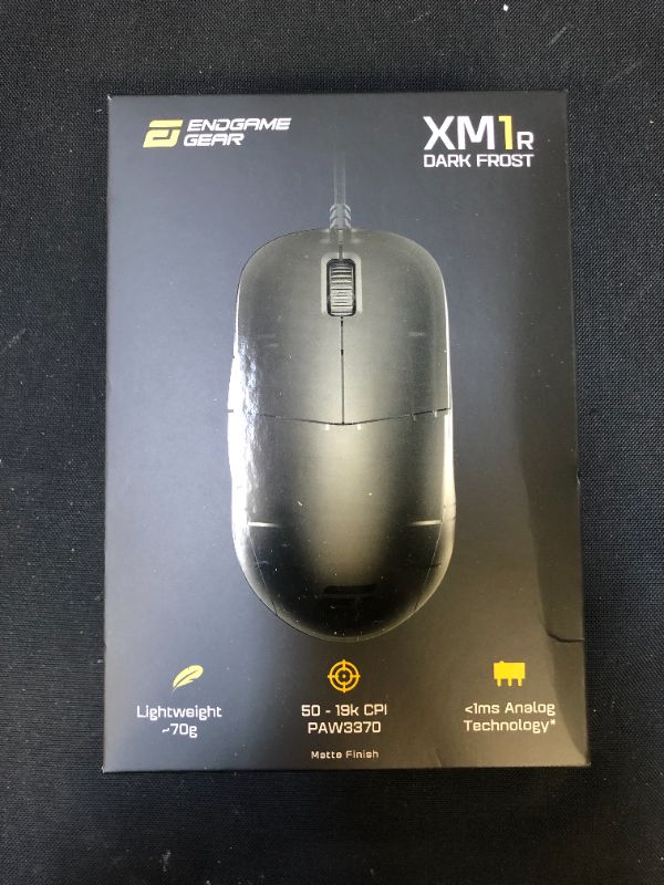 Photo 1 of ENDGAME GEAR XM1r Gaming Mouse - PAW3370 Sensor - 50 to 19,000 CPI - Mouse for Gaming - 5 Buttons - Kailh GM 8.0 Switches - 80 M - Wired Computer Mouse - 2.46 oz Lightweight Gaming Mouse - Dark Frost
