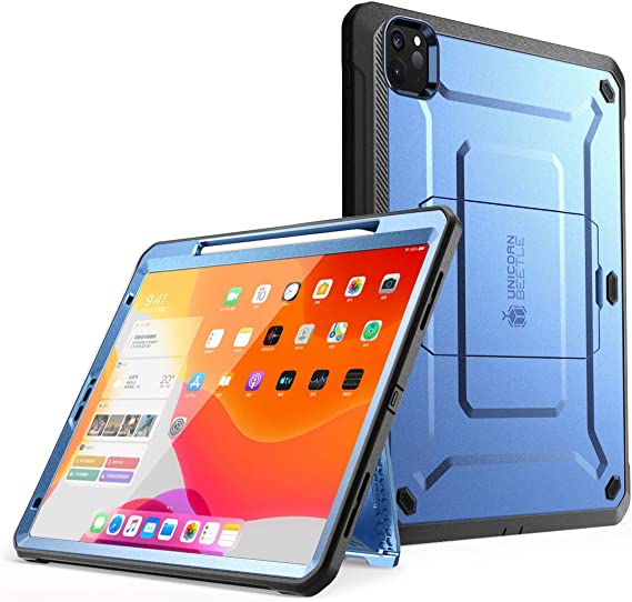 Photo 1 of SUPCASE UB Pro Series Case for iPad Pro 12.9 inch 2020 Release, Support Apple Pencil Charging with Built-in Screen Protector Full-Body Rugged Kickstand Protective Case (Slate Blue)
